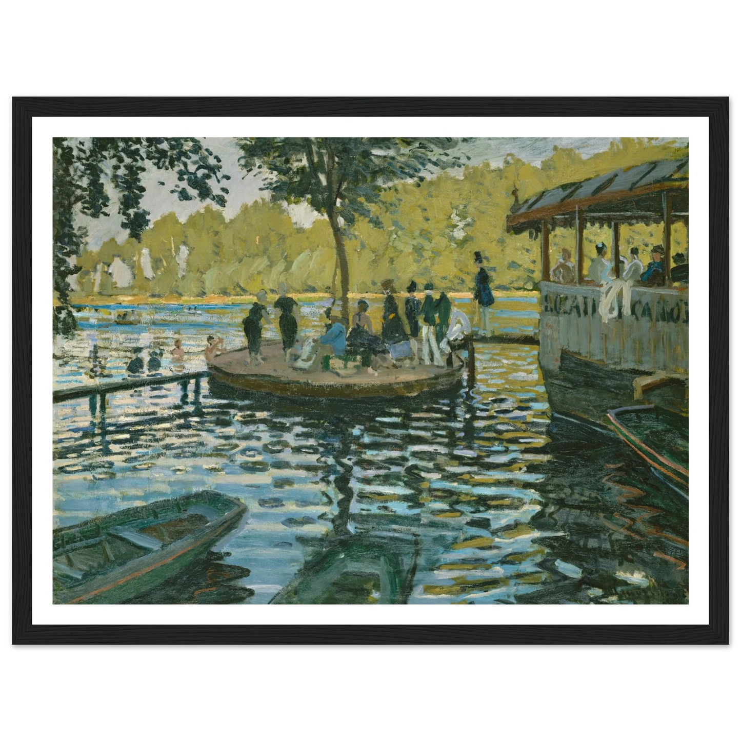 La Grenouillère (1869) Art Print | Claude Monet - Framed Poster - 30x40 cm / 12x16″ - Black frame