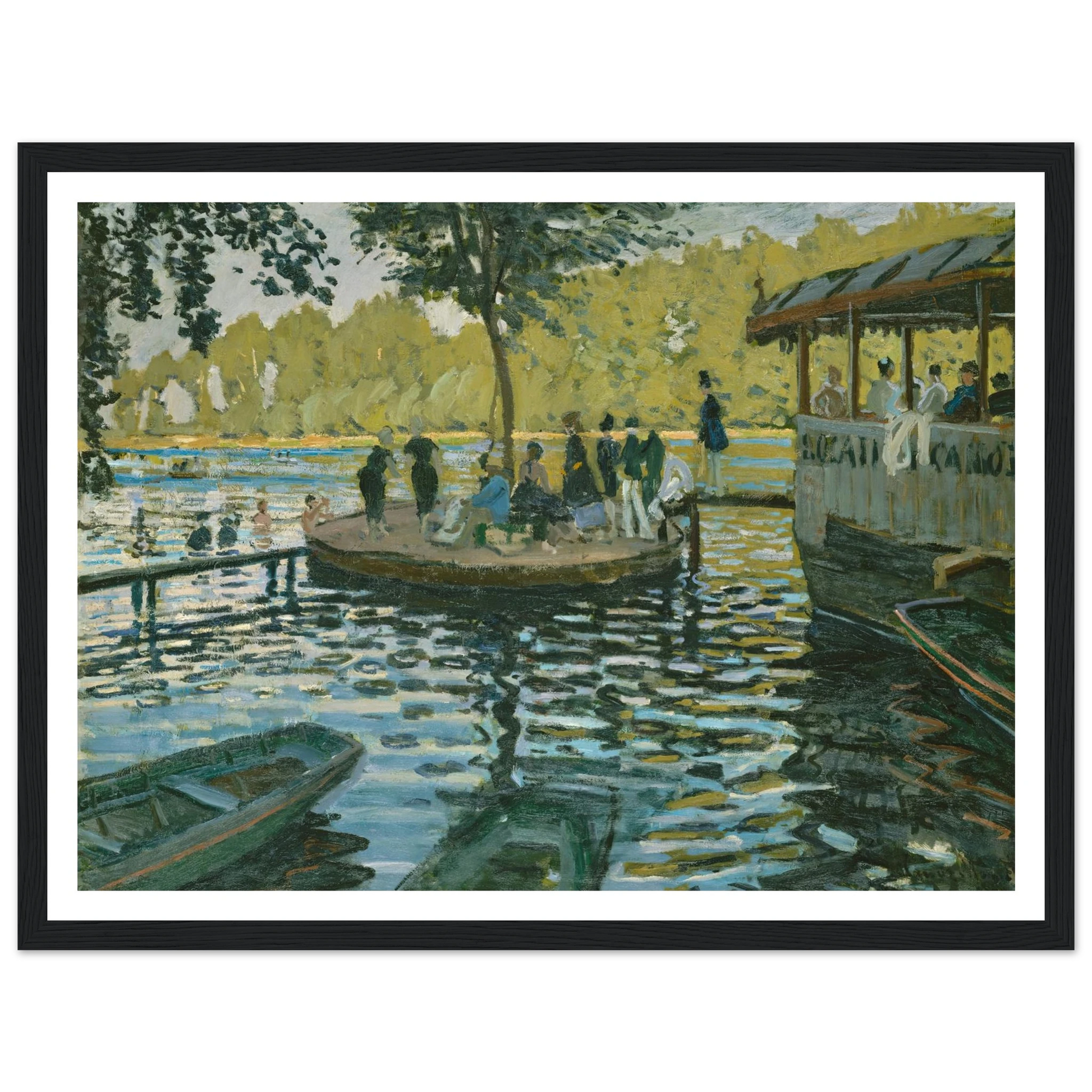La Grenouillère (1869) Art Print | Claude Monet - Framed Poster - 30x40 cm / 12x16″ - Black frame