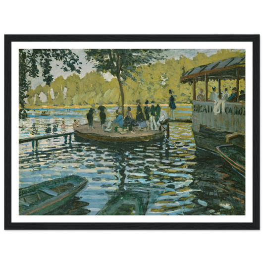 La Grenouillère (1869) Art Print | Claude Monet - Framed Poster - 30x40 cm / 12x16″ - Black frame