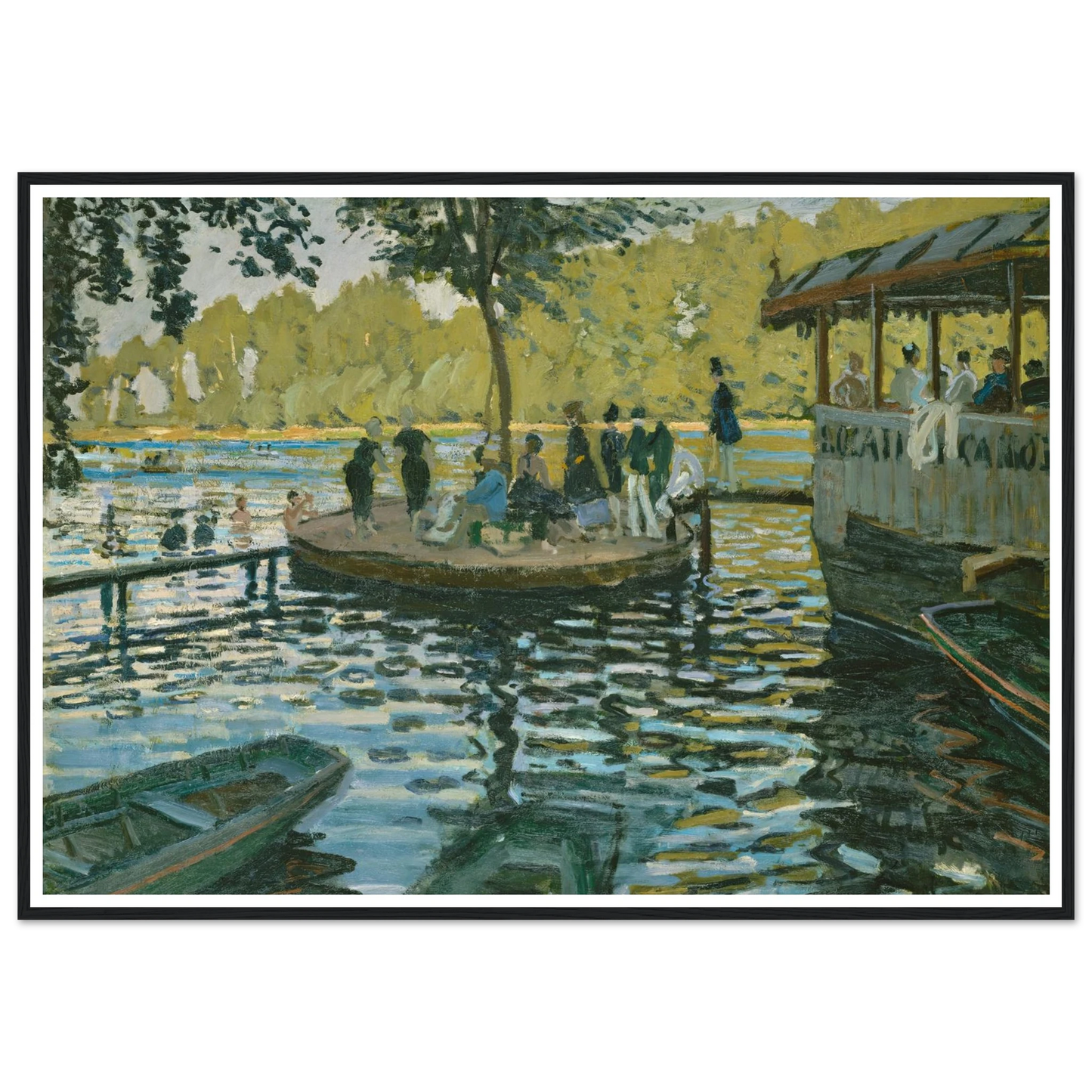 La Grenouillère (1869) Art Print | Claude Monet - Framed Poster - 30x40 cm / 12x16″ - Black frame
