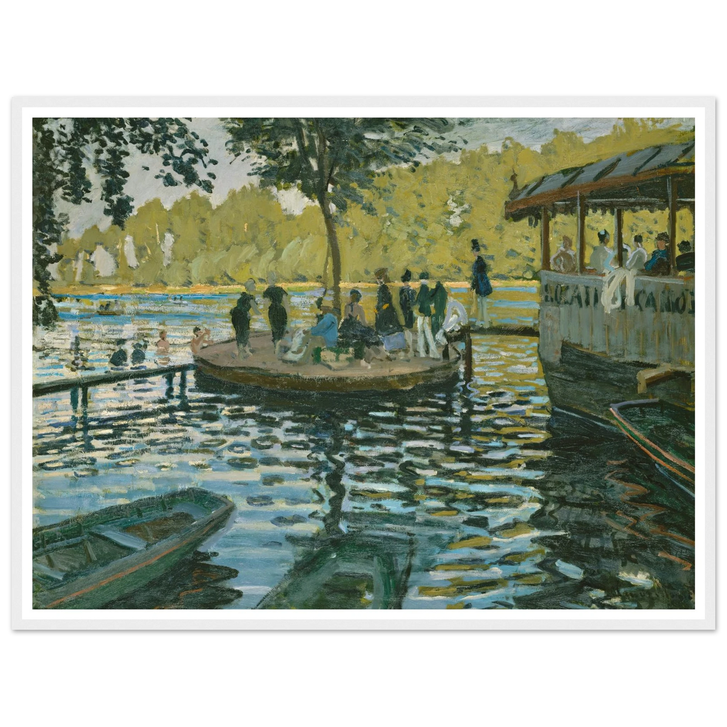 La Grenouillère (1869) Art Print | Claude Monet - Framed Poster - 30x40 cm / 12x16″ - Black frame