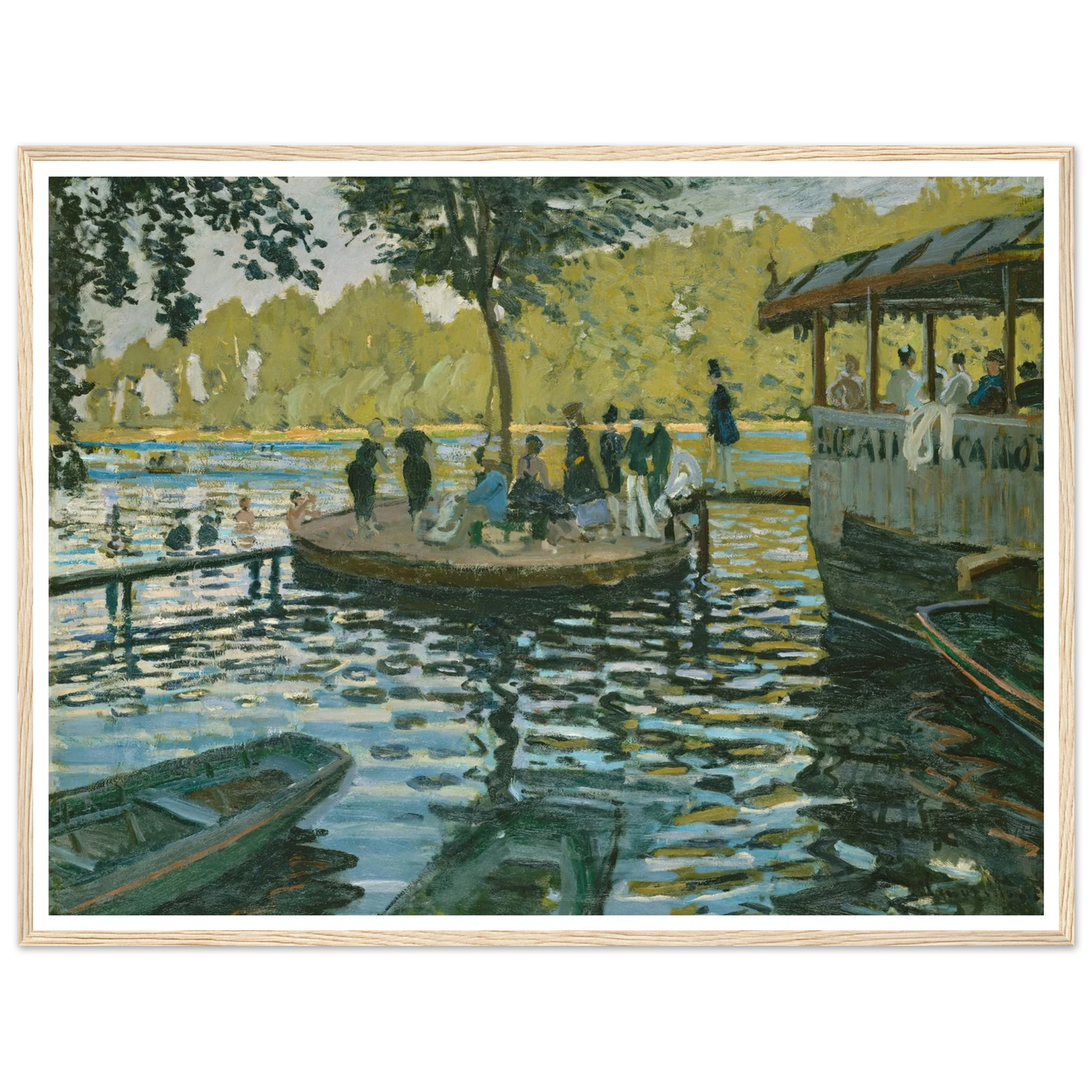 La Grenouillère (1869) Art Print | Claude Monet - Framed Poster - 30x40 cm / 12x16″ - Black frame