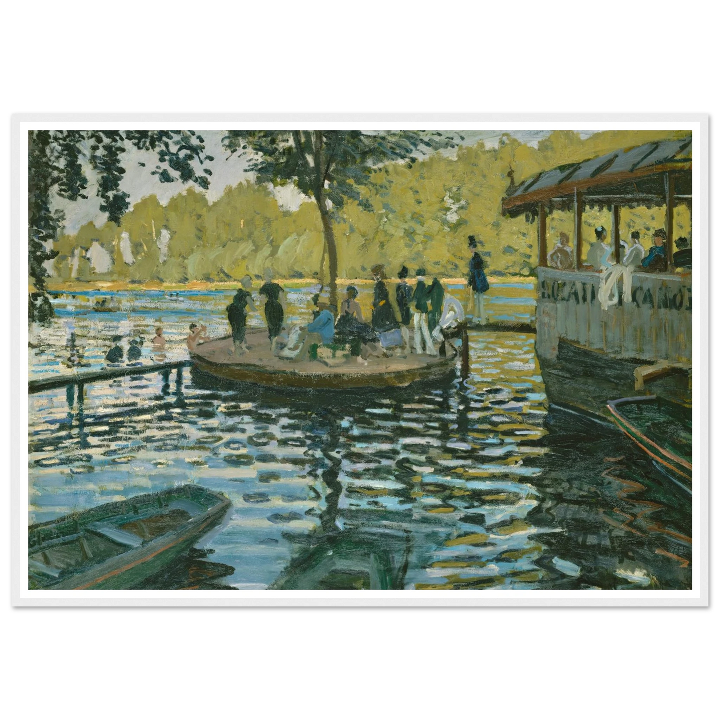 La Grenouillère (1869) Art Print | Claude Monet - Framed Poster - 30x40 cm / 12x16″ - Black frame