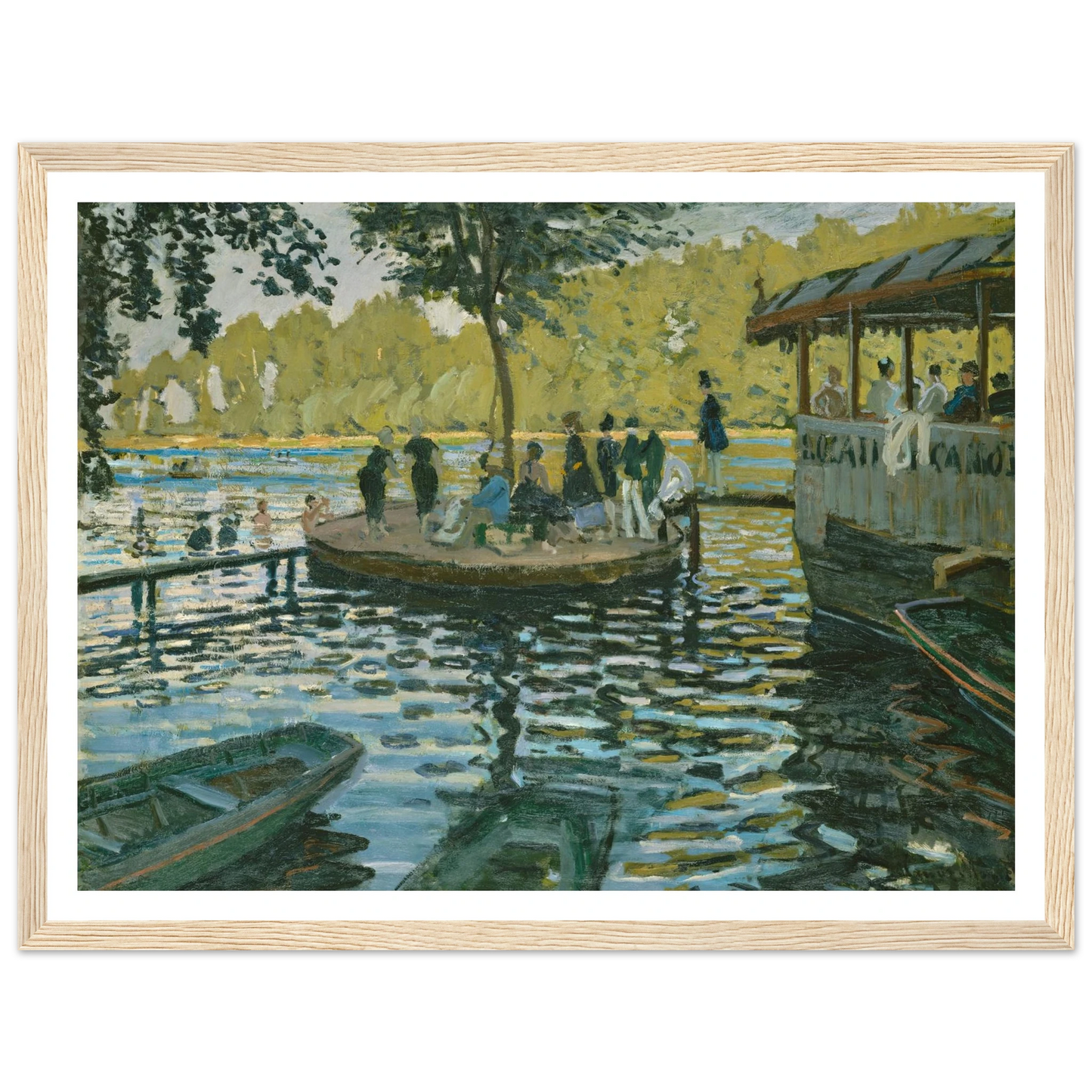 La Grenouillère (1869) Art Print | Claude Monet - Framed Poster - 30x40 cm / 12x16″ - Black frame