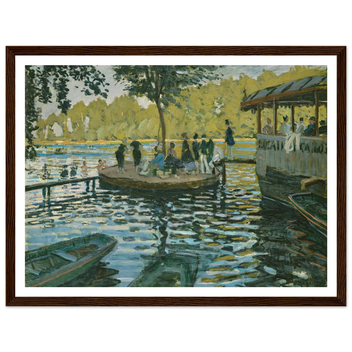 La Grenouillère (1869) Art Print | Claude Monet - Framed Poster - 30x40 cm / 12x16″ - Black frame