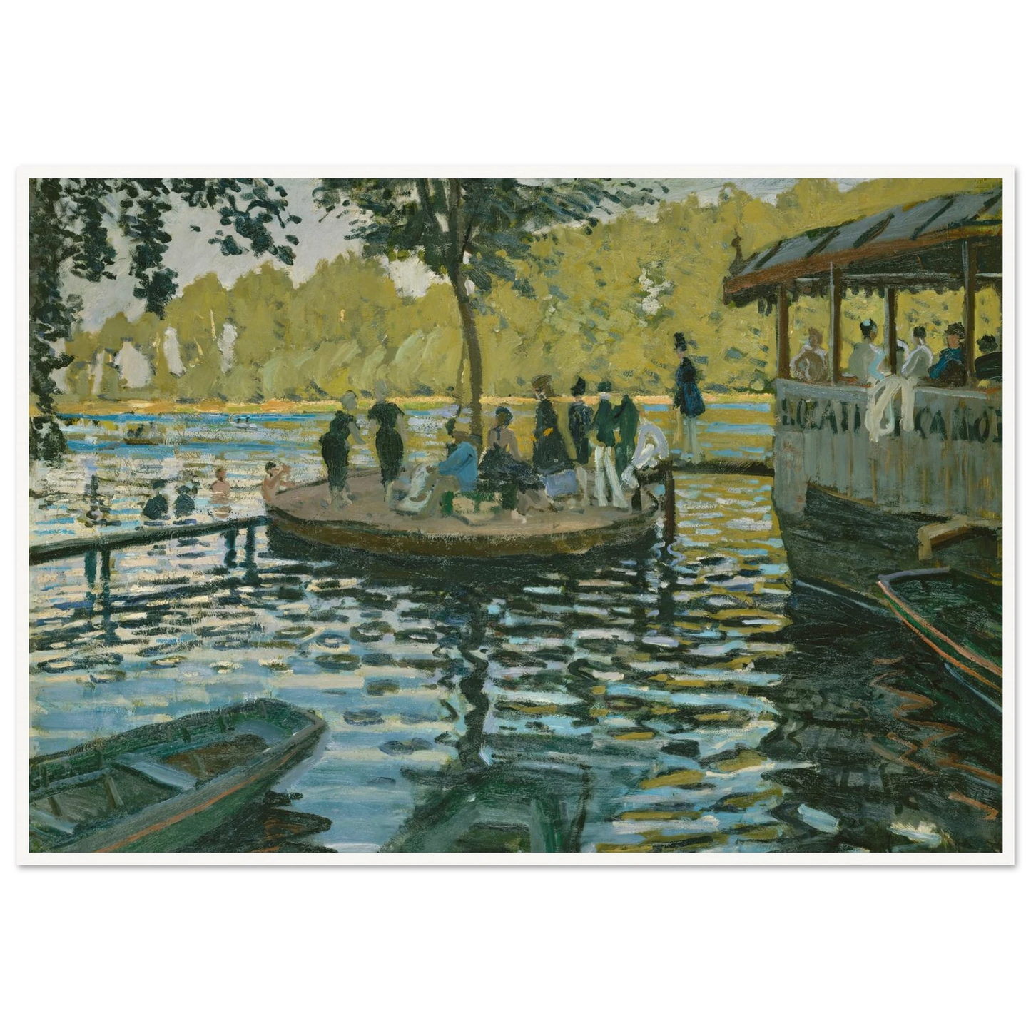 La Grenouillère (1869) Art Print | Claude Monet - Framed Poster - 30x40 cm / 12x16″ - Black frame