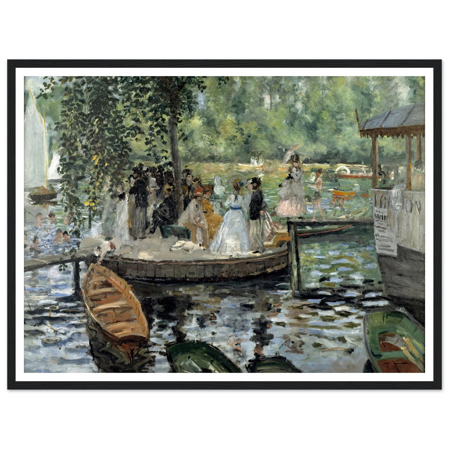 La Grenouillère Art Print | Pierre Auguste Renoir - Framed Poster - 30x40 cm / 12x16″ - Black frame