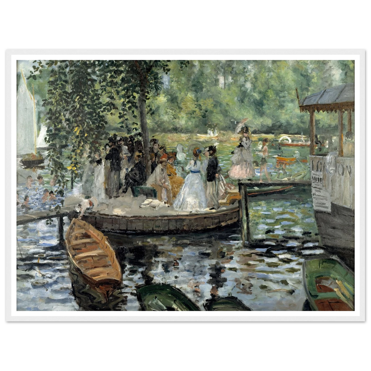 La Grenouillère Art Print | Pierre Auguste Renoir - Framed Poster - 30x40 cm / 12x16″ - Black frame