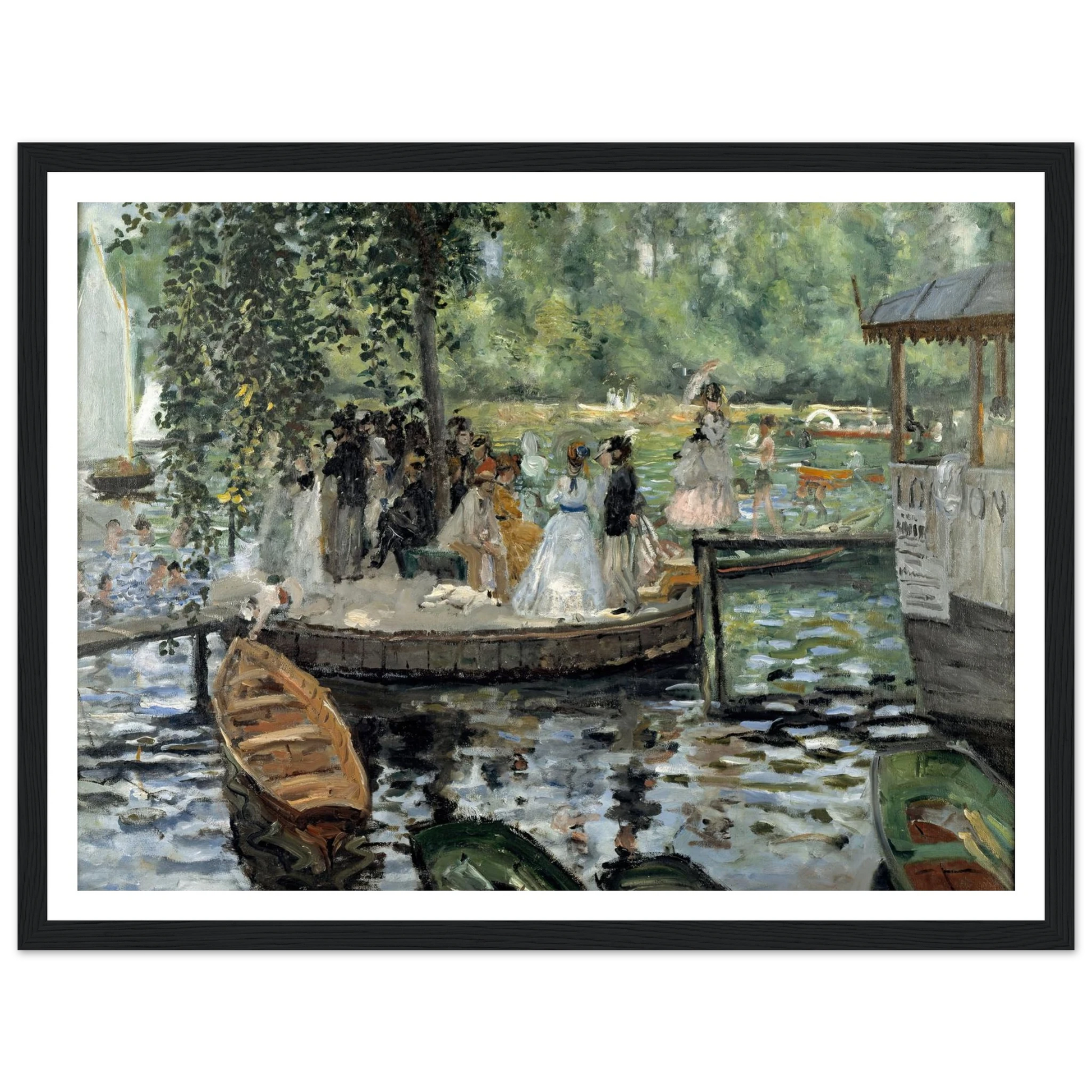 La Grenouillère Art Print | Pierre Auguste Renoir - Framed Poster - 30x40 cm / 12x16″ - Black frame