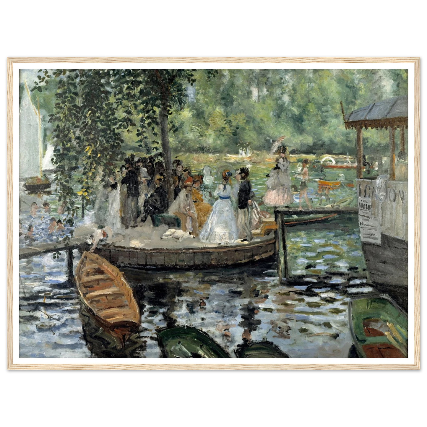 La Grenouillère Art Print | Pierre Auguste Renoir - Framed Poster - 30x40 cm / 12x16″ - Black frame