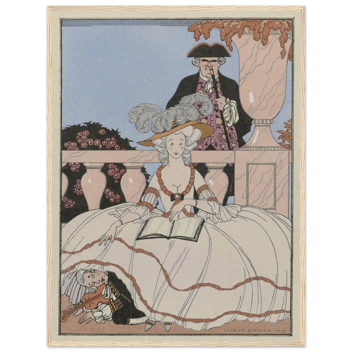 La Leçon bien apprise (1919) Art Print | George Barbier - Framed Poster - 30x40 cm / 12x16″ - Black frame