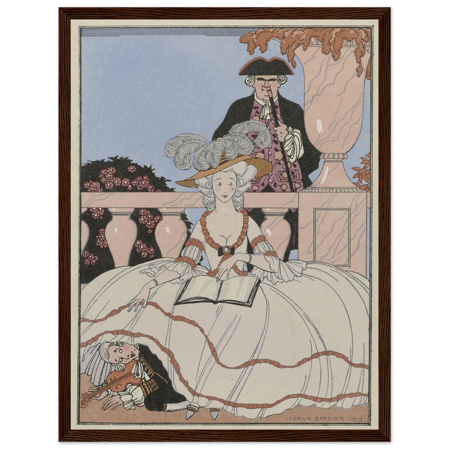 La Leçon bien apprise (1919) Art Print | George Barbier - Framed Poster - 30x40 cm / 12x16″ - Black frame