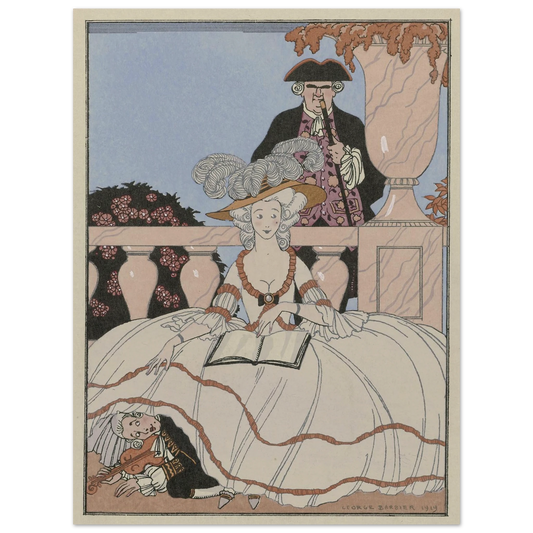La Leçon bien apprise (1919) Art Print | George Barbier - Framed Poster - 30x40 cm / 12x16″ - Black frame