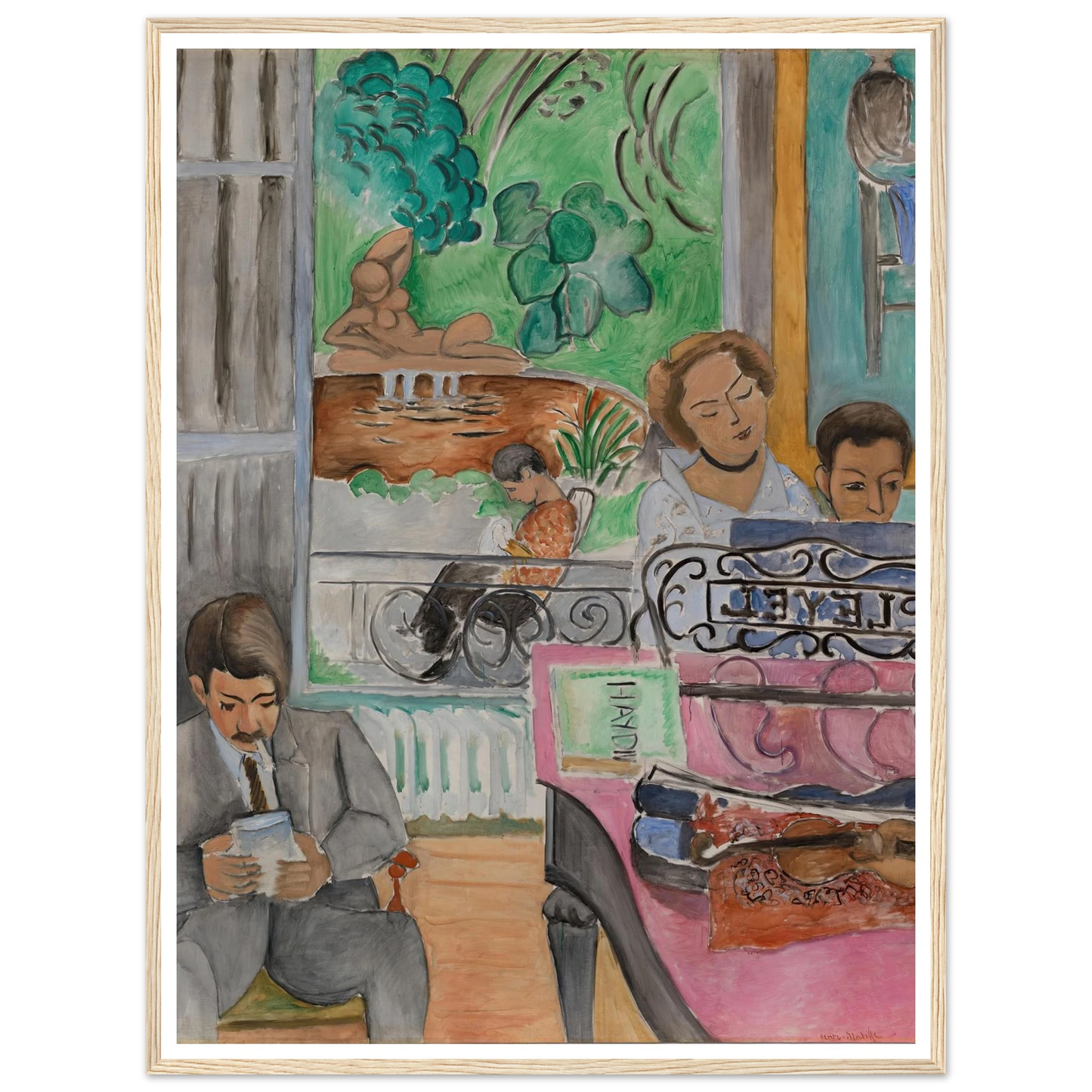 La Leçon de musique (1917) Art Print | Henri Matisse - Framed Poster - 30x40 cm / 12x16″ - Black frame