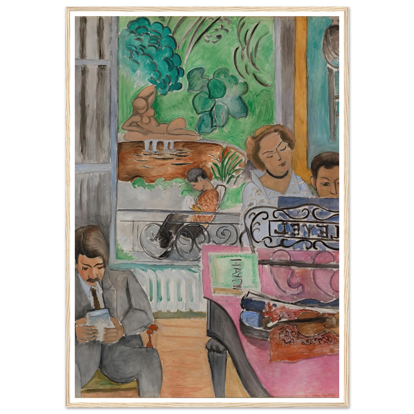 La Leçon de musique (1917) Art Print | Henri Matisse - Framed Poster - 30x40 cm / 12x16″ - Black frame