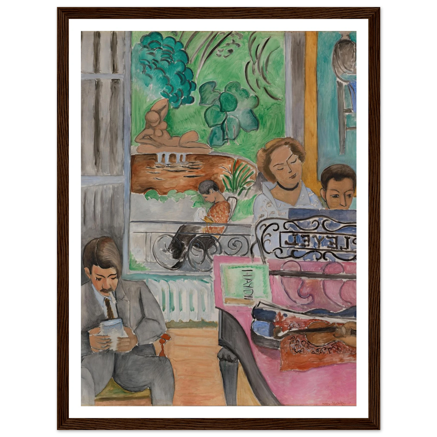 La Leçon de musique (1917) Art Print | Henri Matisse - Framed Poster - 30x40 cm / 12x16″ - Black frame