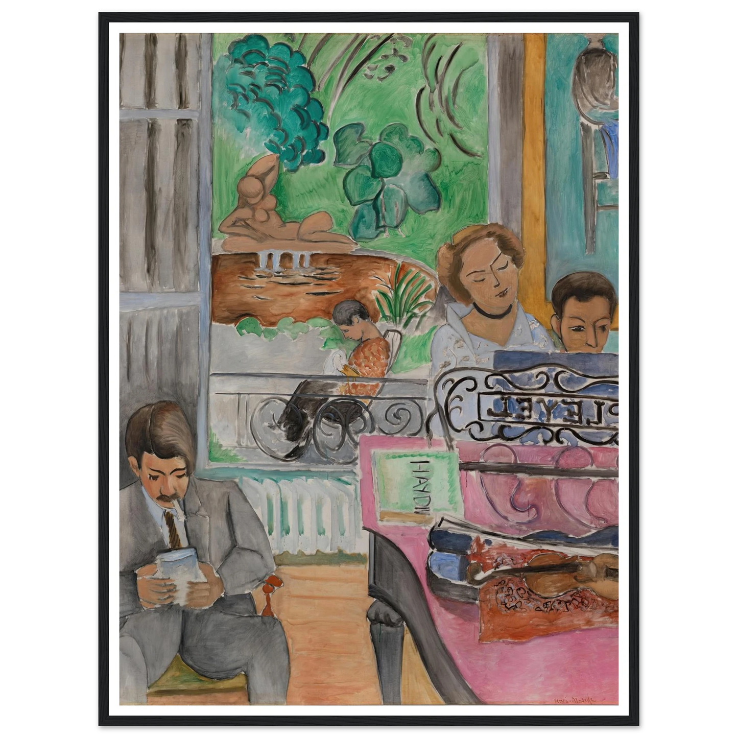 La Leçon de musique (1917) Art Print | Henri Matisse - Framed Poster - 30x40 cm / 12x16″ - Black frame