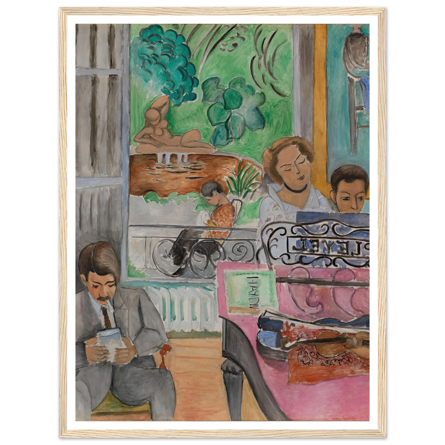 La Leçon de musique (1917) Art Print | Henri Matisse - Framed Poster - 30x40 cm / 12x16″ - Black frame