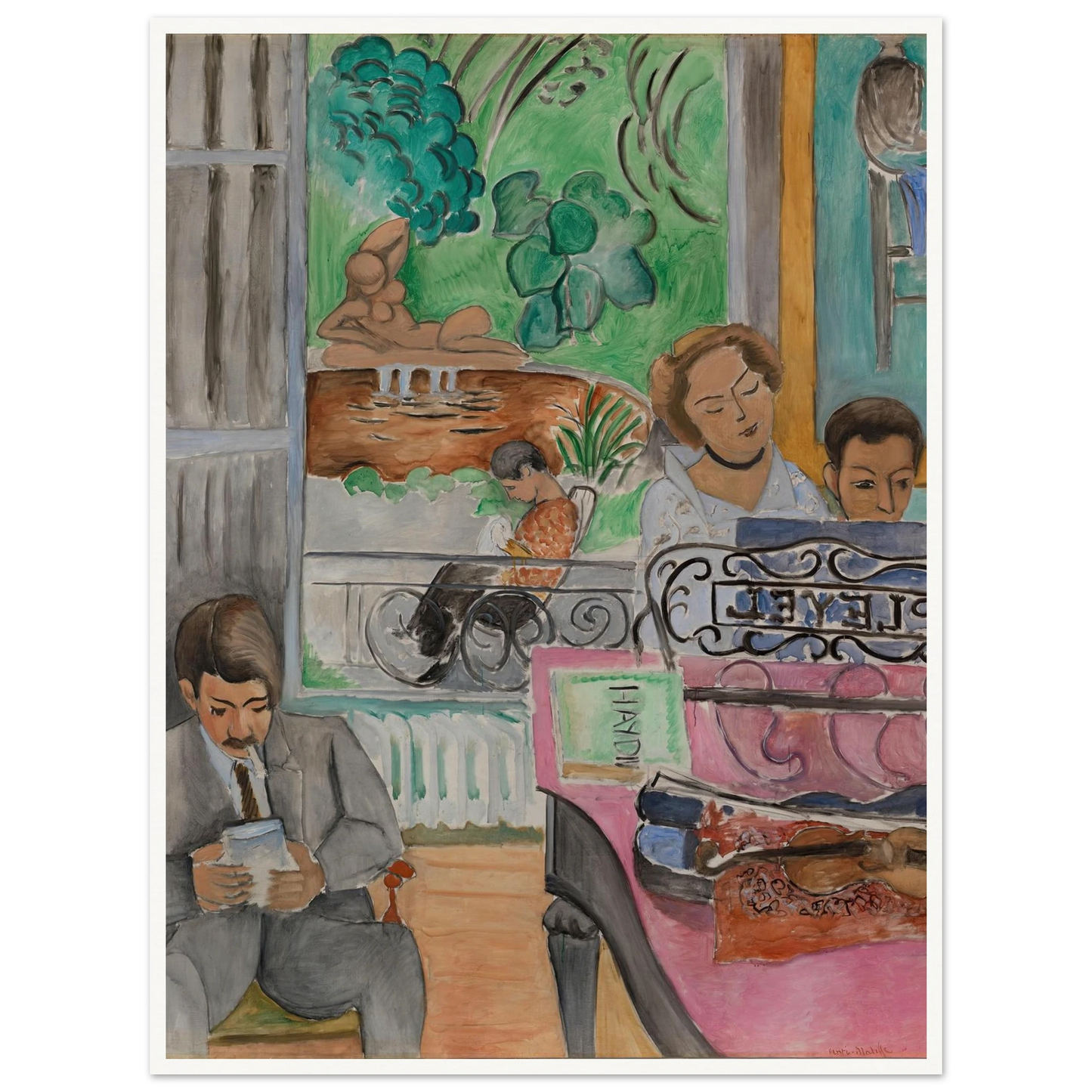 La Leçon de musique (1917) Art Print | Henri Matisse - Framed Poster - 30x40 cm / 12x16″ - Black frame