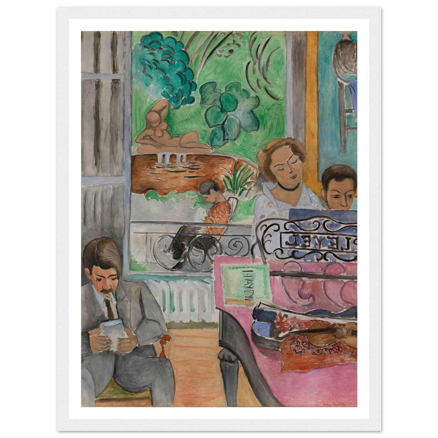 La Leçon de musique (1917) Art Print | Henri Matisse - Framed Poster - 30x40 cm / 12x16″ - Black frame