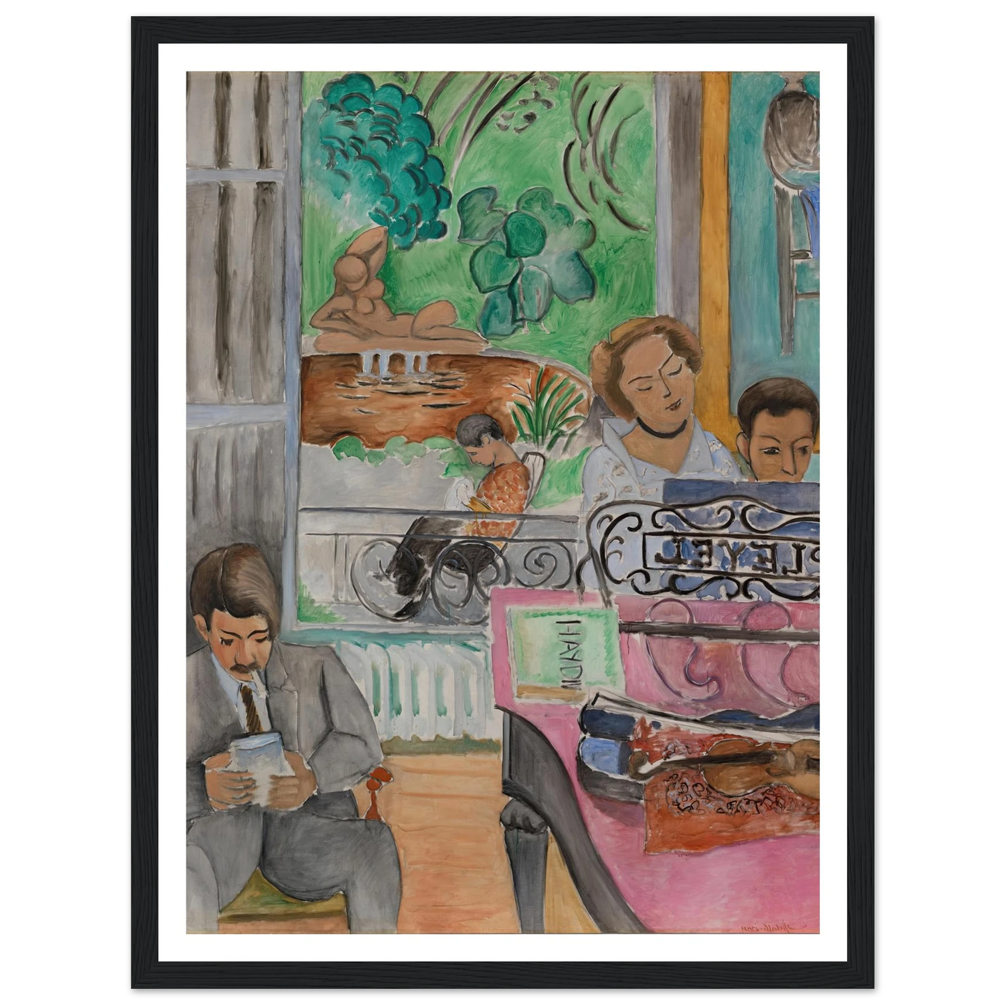 La Leçon de musique (1917) Art Print | Henri Matisse - Framed Poster - 30x40 cm / 12x16″ - Black frame