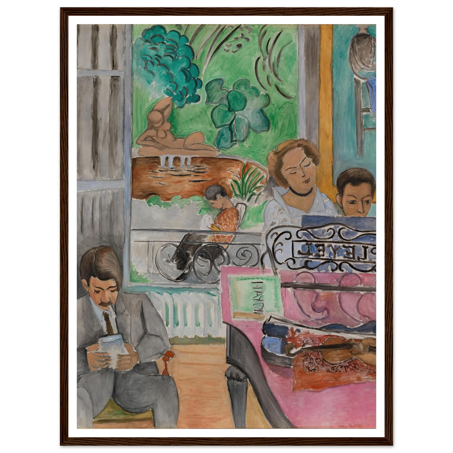 La Leçon de musique (1917) Art Print | Henri Matisse - Framed Poster - 30x40 cm / 12x16″ - Black frame