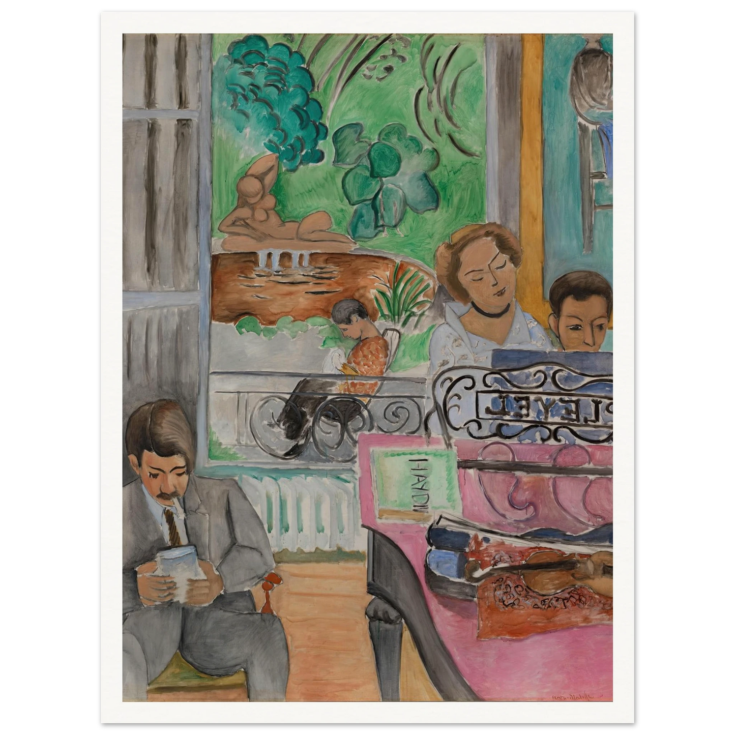 La Leçon de musique (1917) Art Print | Henri Matisse - Framed Poster - 30x40 cm / 12x16″ - Black frame