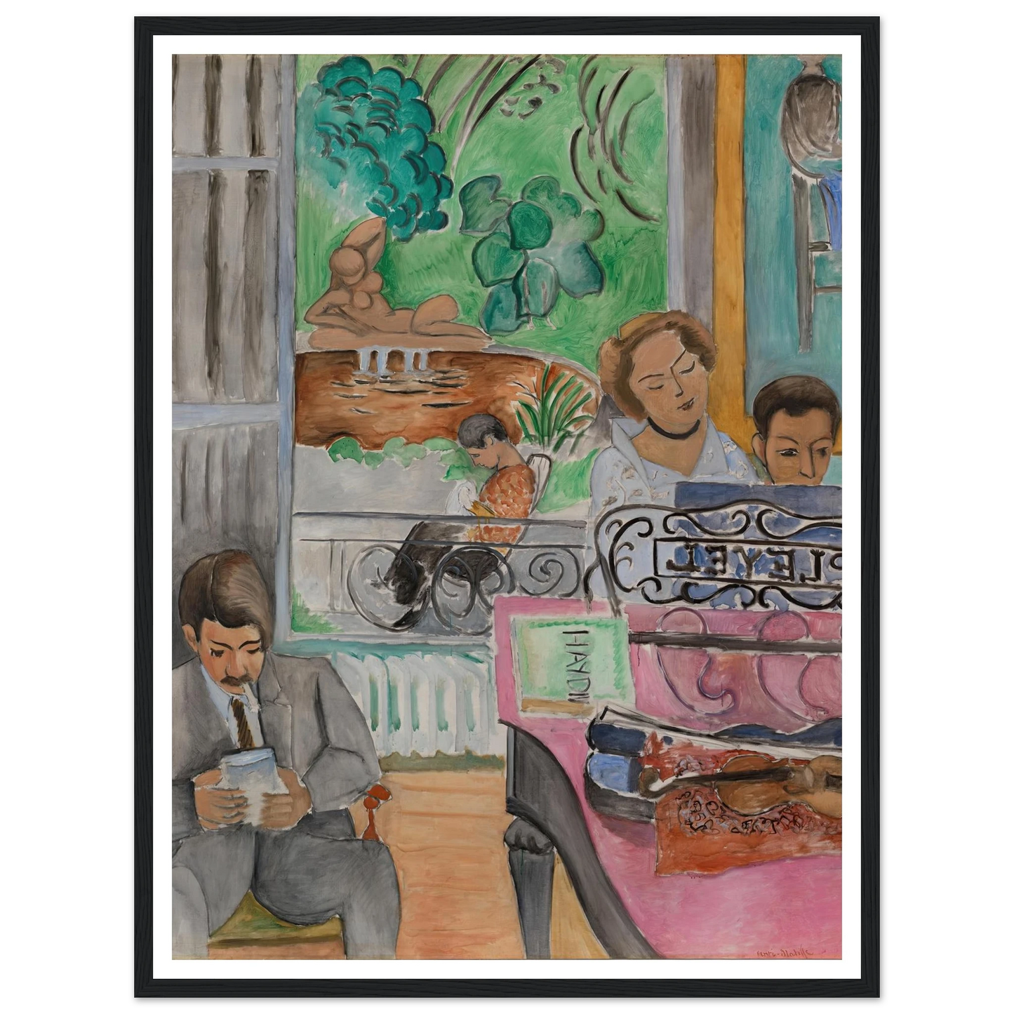 La Leçon de musique (1917) Art Print | Henri Matisse - Framed Poster - 30x40 cm / 12x16″ - Black frame