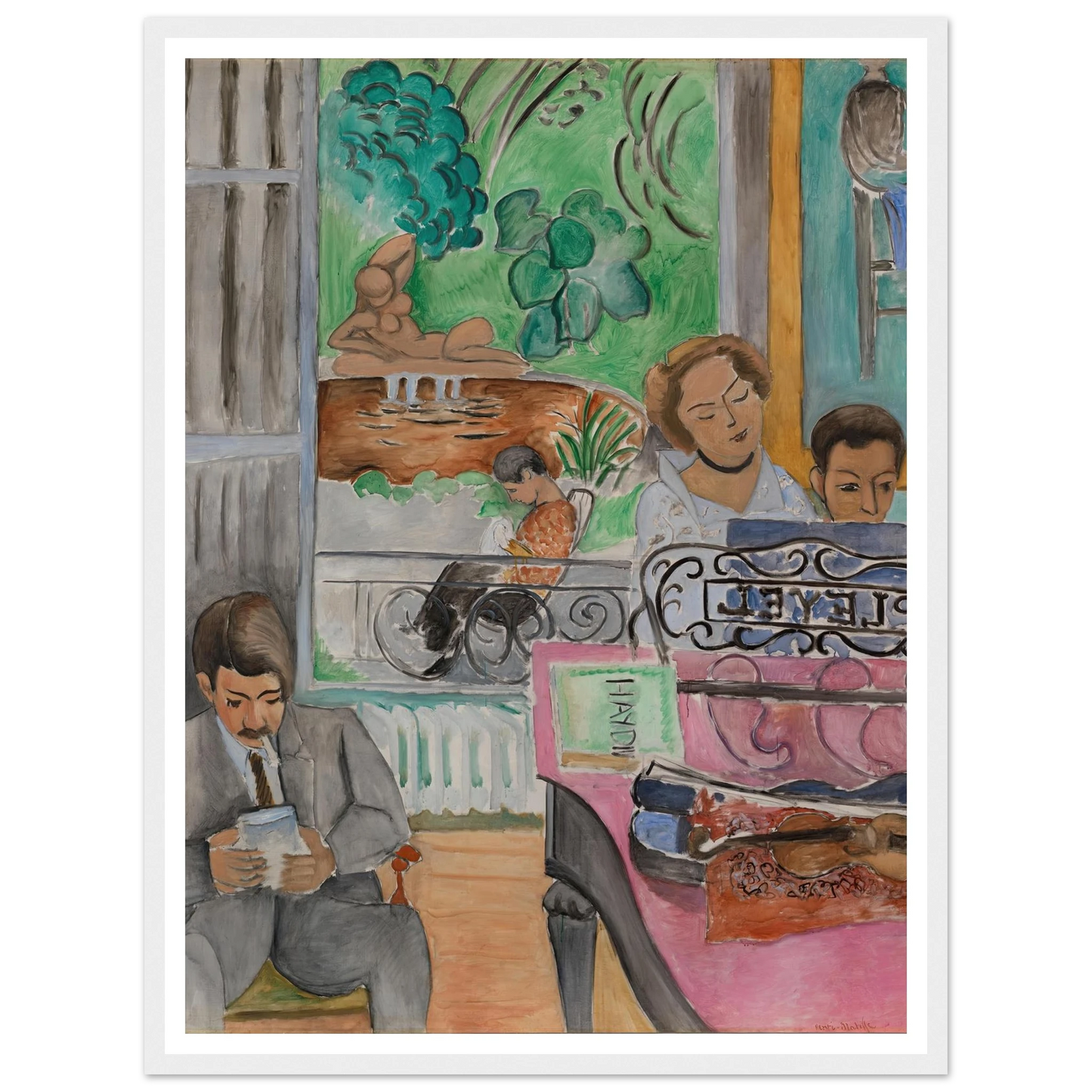 La Leçon de musique (1917) Art Print | Henri Matisse - Framed Poster - 30x40 cm / 12x16″ - Black frame