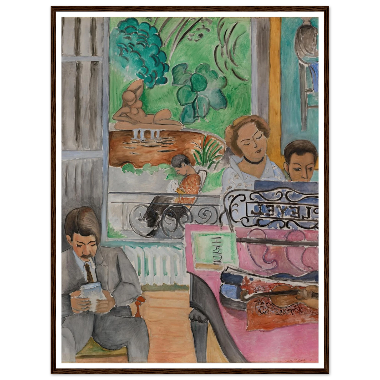 La Leçon de musique (1917) Art Print | Henri Matisse - Framed Poster - 30x40 cm / 12x16″ - Black frame