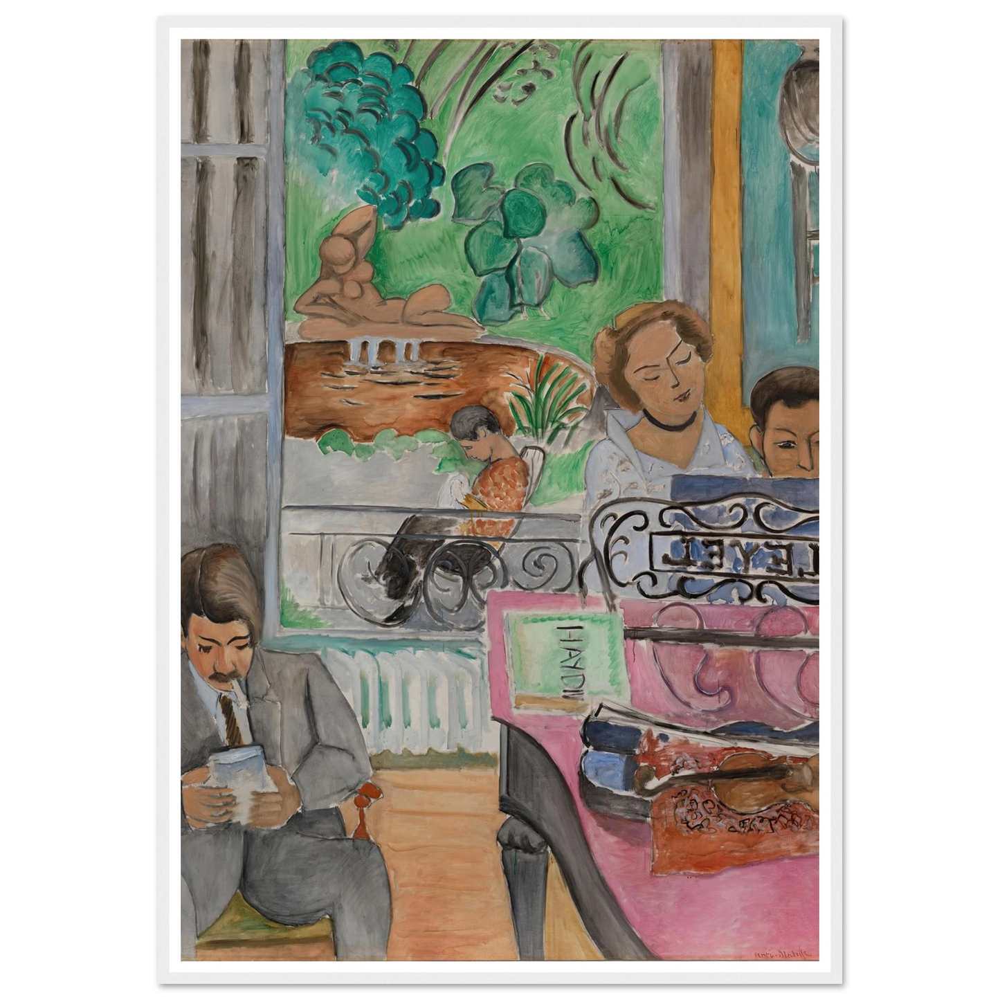 La Leçon de musique (1917) Art Print | Henri Matisse - Framed Poster - 30x40 cm / 12x16″ - Black frame