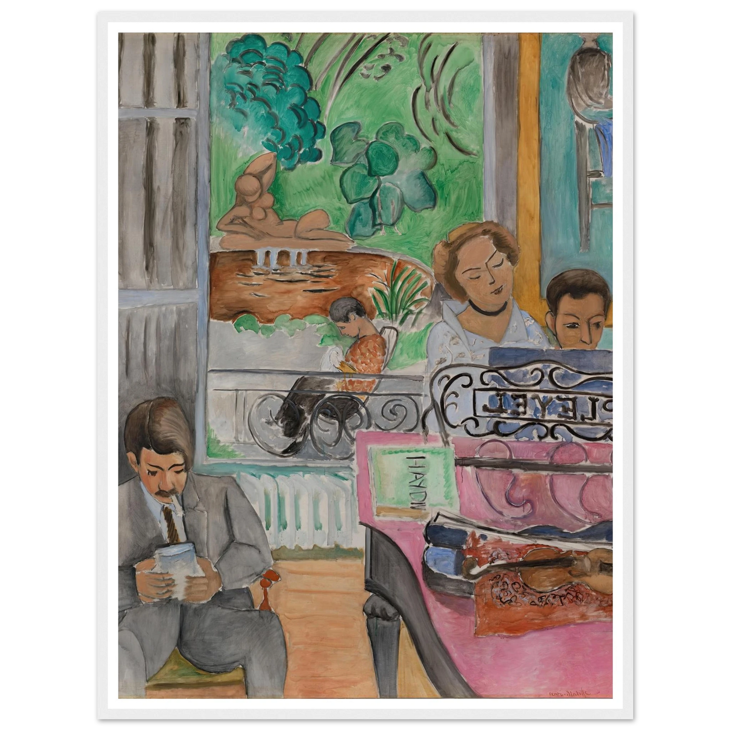 La Leçon de musique (1917) Art Print | Henri Matisse - Framed Poster - 30x40 cm / 12x16″ - Black frame