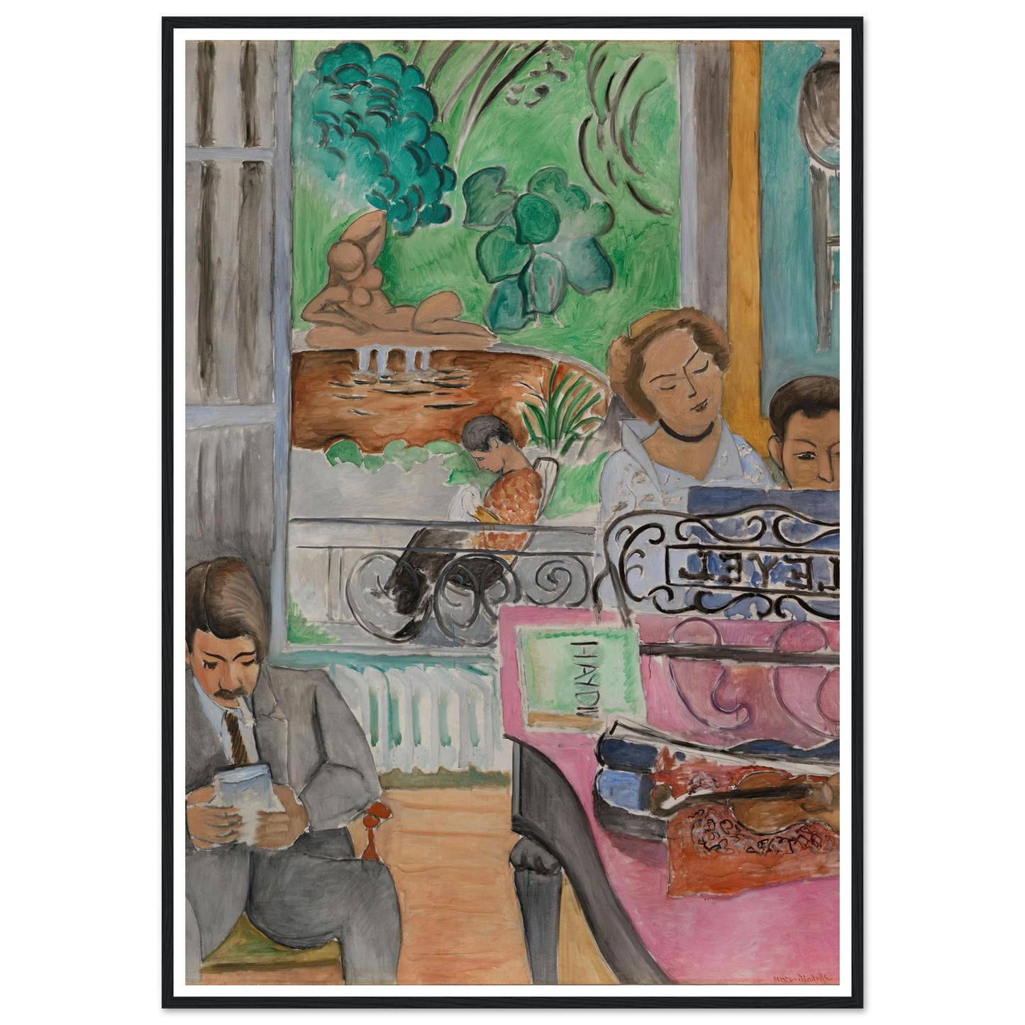 La Leçon de musique (1917) Art Print | Henri Matisse - Framed Poster - 30x40 cm / 12x16″ - Black frame