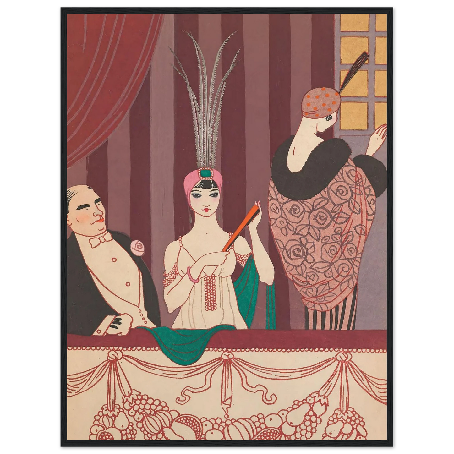 La Loge (1914) Art Print | George Barbier - Framed Poster - 30x40 cm / 12x16″ - Black frame