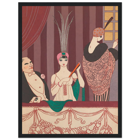 La Loge (1914) Art Print | George Barbier - Framed Poster - 30x40 cm / 12x16″ - Black frame