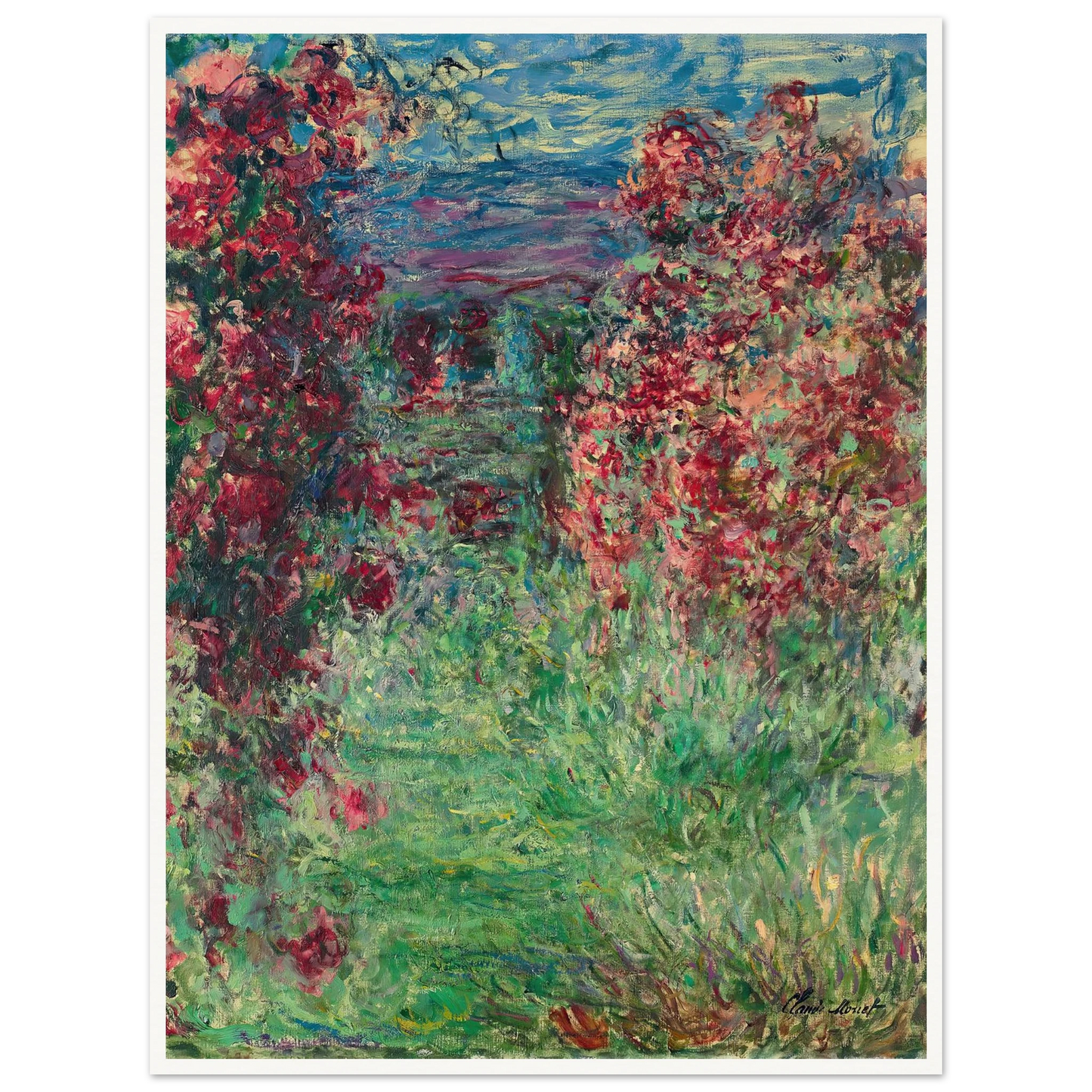 La maison dans les roses (1925) Art Print | Claude Monet - Framed Poster - 30x40 cm / 12x16″ - Black frame