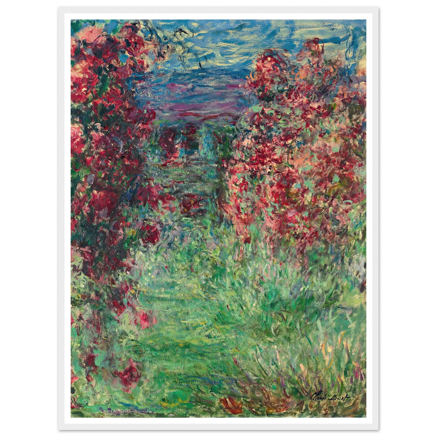 La maison dans les roses (1925) Art Print | Claude Monet - Framed Poster - 30x40 cm / 12x16″ - Black frame