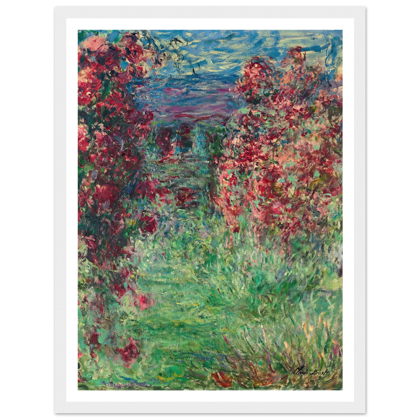 La maison dans les roses (1925) Art Print | Claude Monet - Framed Poster - 30x40 cm / 12x16″ - Black frame