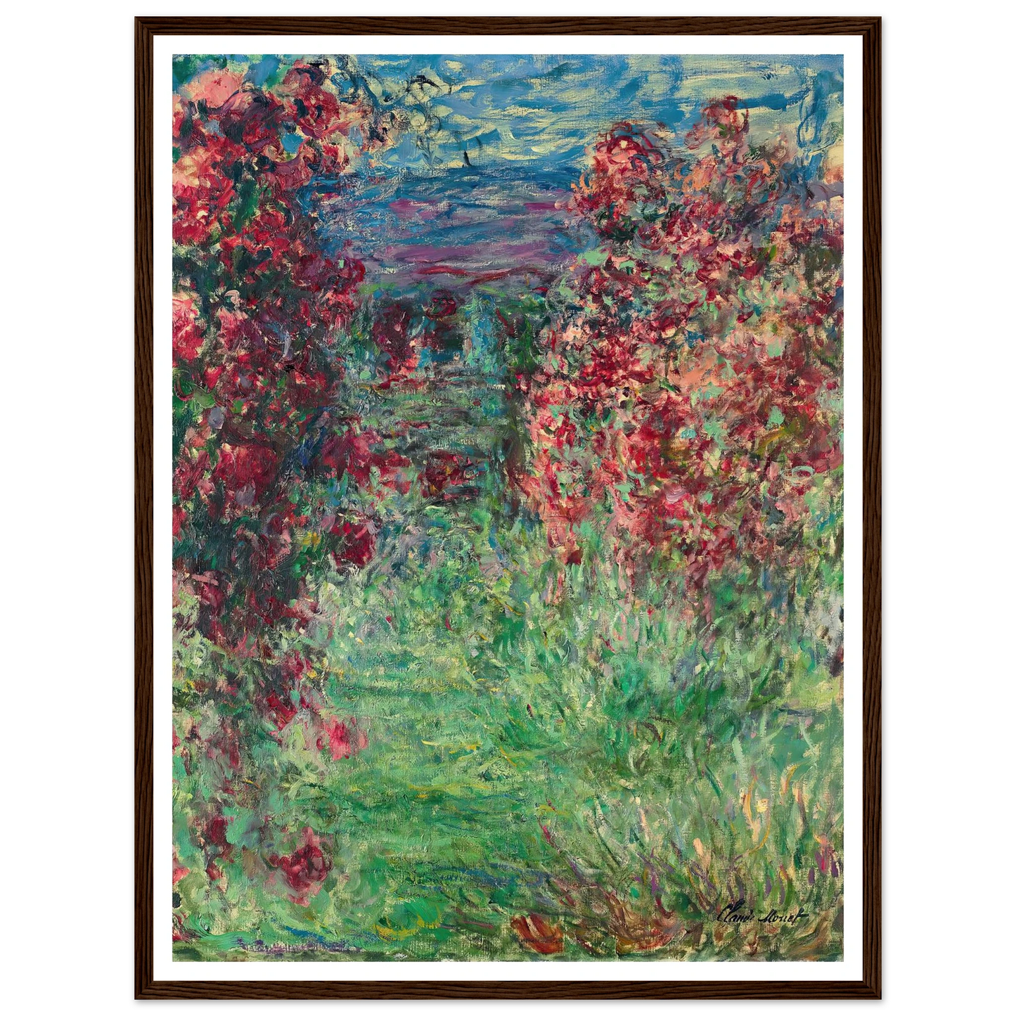 La maison dans les roses (1925) Art Print | Claude Monet - Framed Poster - 30x40 cm / 12x16″ - Black frame