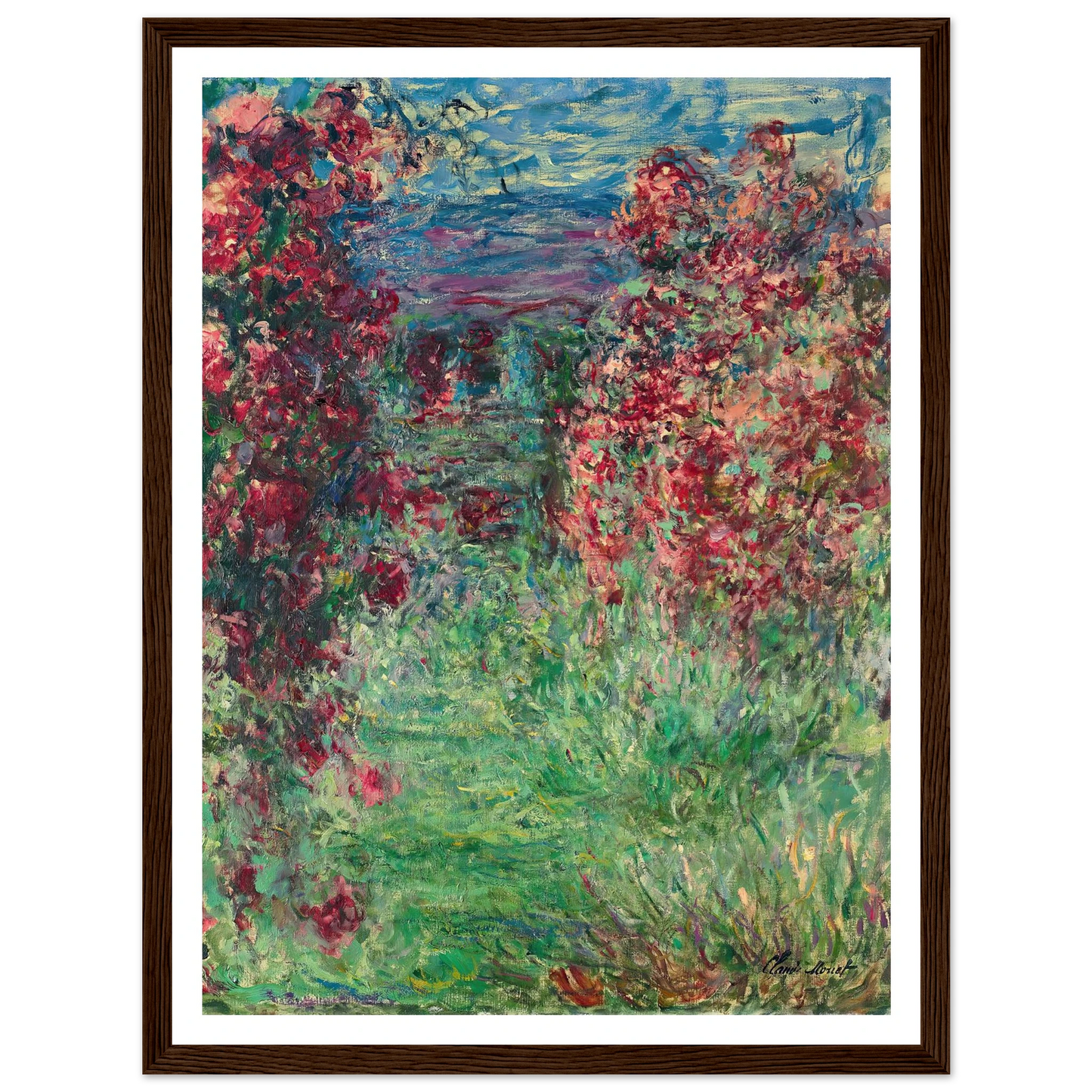 La maison dans les roses (1925) Art Print | Claude Monet - Framed Poster - 30x40 cm / 12x16″ - Black frame