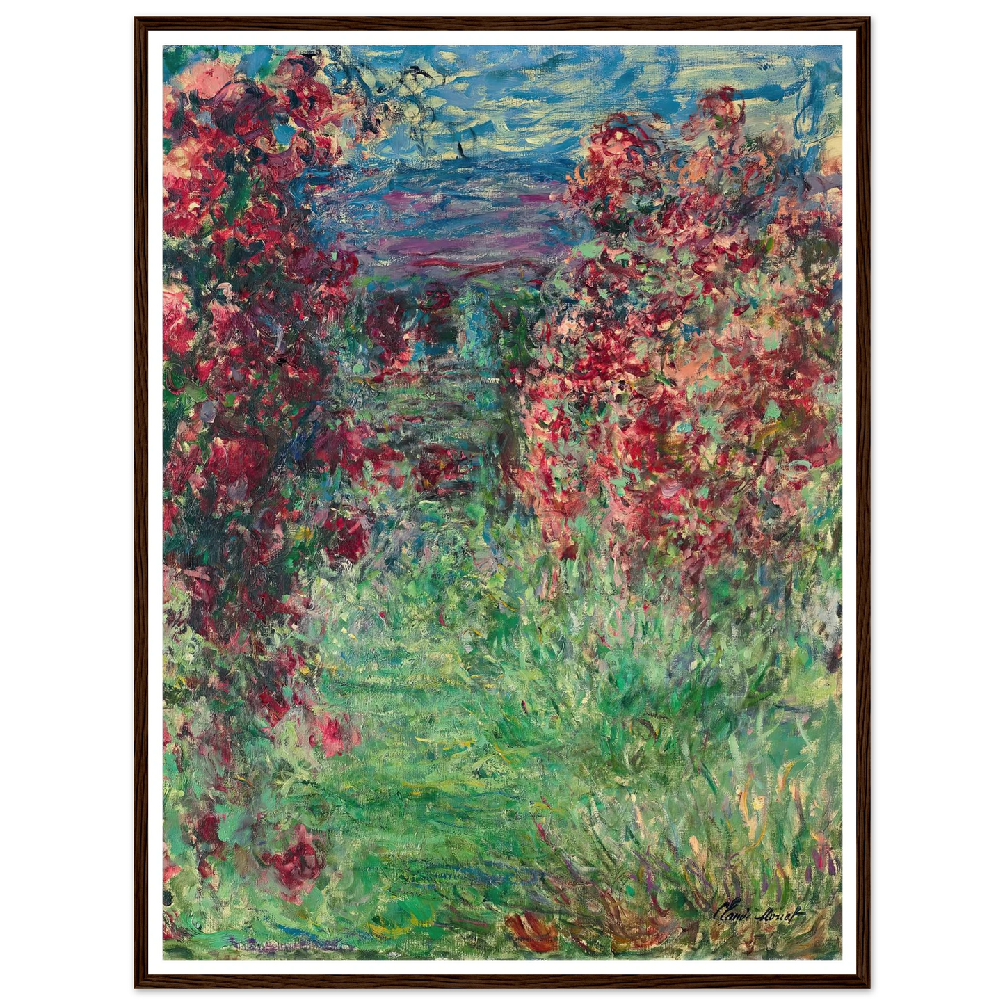 La maison dans les roses (1925) Art Print | Claude Monet - Framed Poster - 30x40 cm / 12x16″ - Black frame