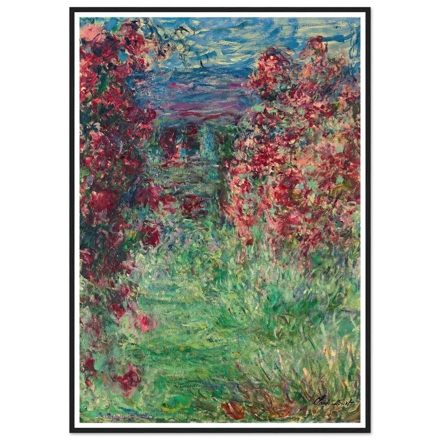 La maison dans les roses (1925) Art Print | Claude Monet - Framed Poster - 30x40 cm / 12x16″ - Black frame