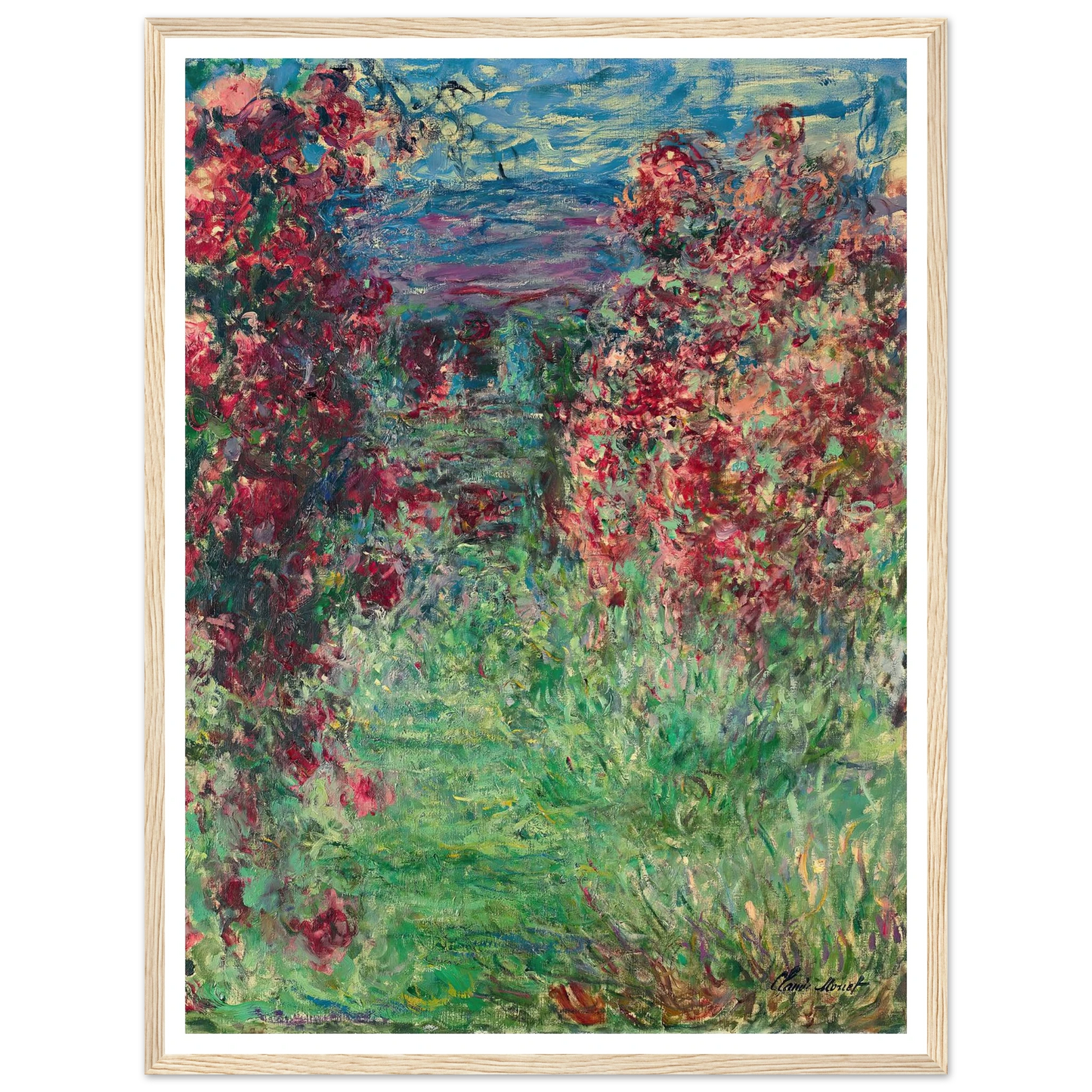 La maison dans les roses (1925) Art Print | Claude Monet - Framed Poster - 30x40 cm / 12x16″ - Black frame