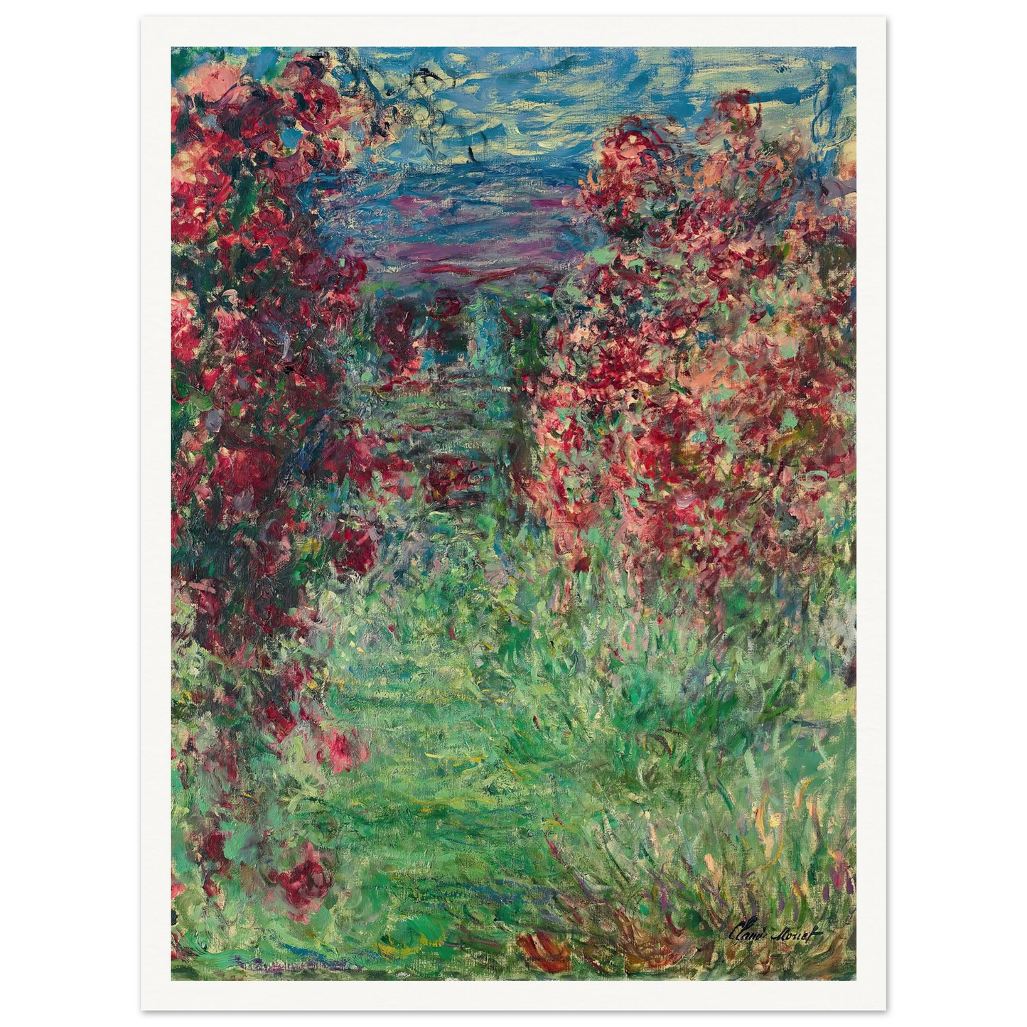 La maison dans les roses (1925) Art Print | Claude Monet - Framed Poster - 30x40 cm / 12x16″ - Black frame