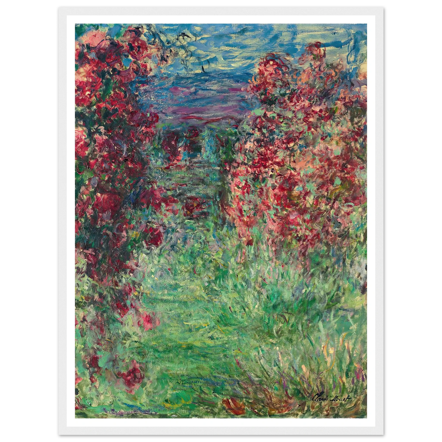 La maison dans les roses (1925) Art Print | Claude Monet - Framed Poster - 30x40 cm / 12x16″ - Black frame