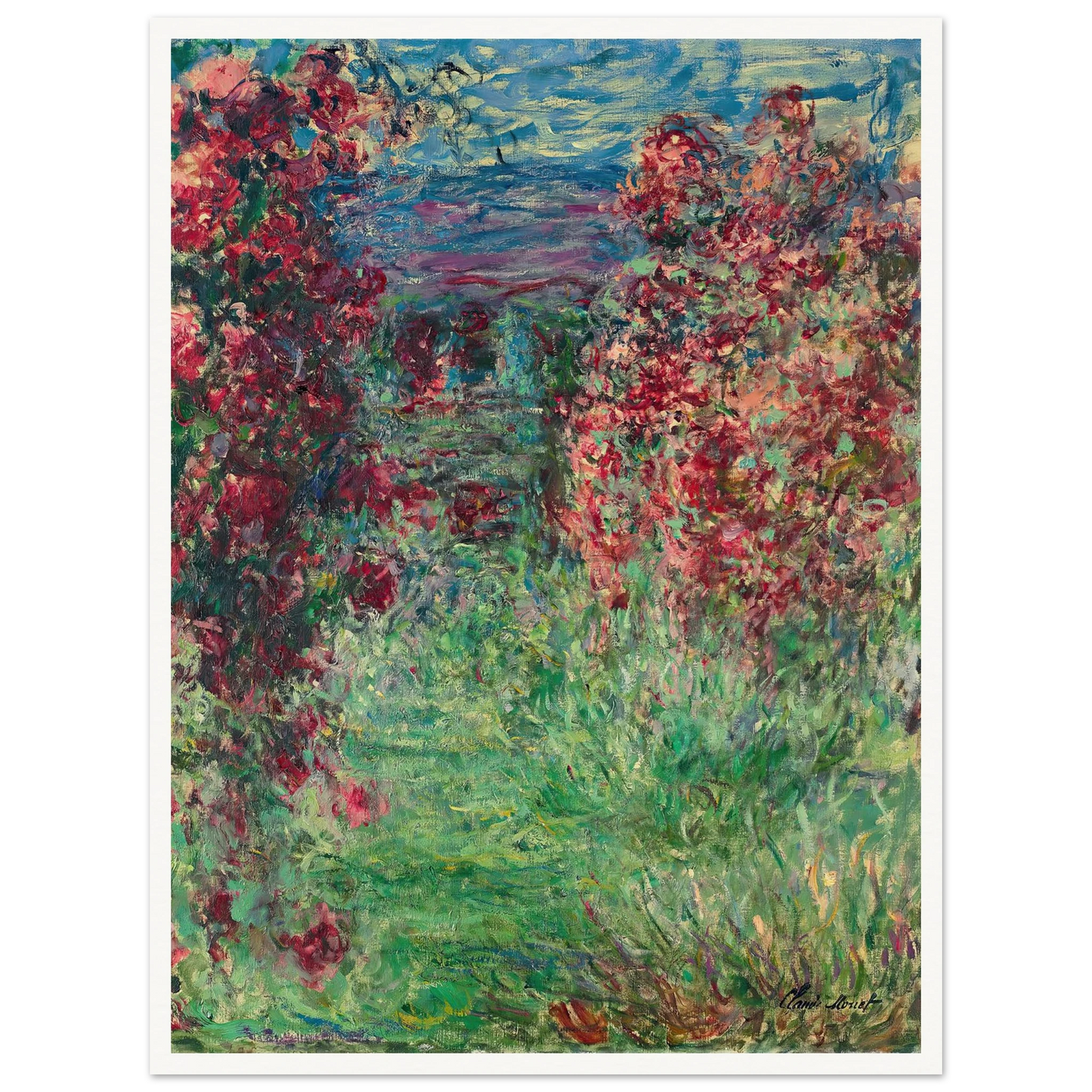 La maison dans les roses (1925) Art Print | Claude Monet - Framed Poster - 30x40 cm / 12x16″ - Black frame