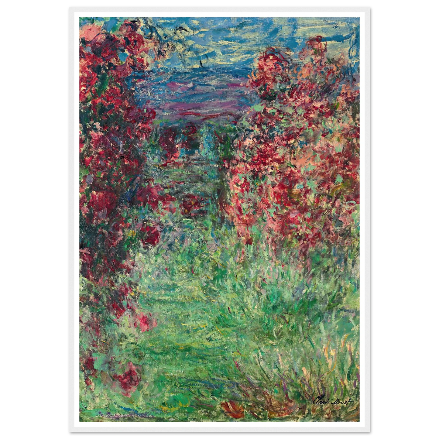 La maison dans les roses (1925) Art Print | Claude Monet - Framed Poster - 30x40 cm / 12x16″ - Black frame