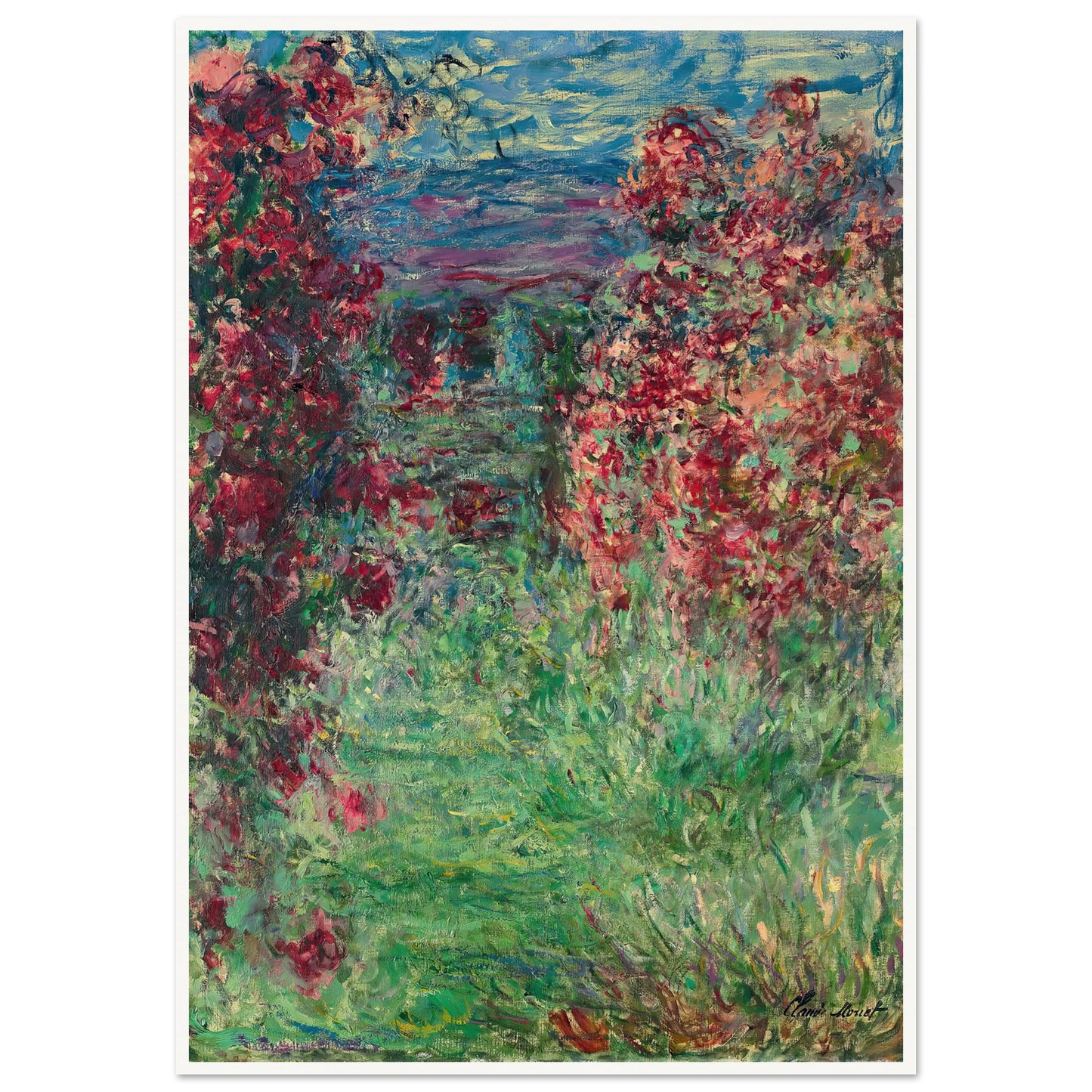 La maison dans les roses (1925) Art Print | Claude Monet - Framed Poster - 30x40 cm / 12x16″ - Black frame
