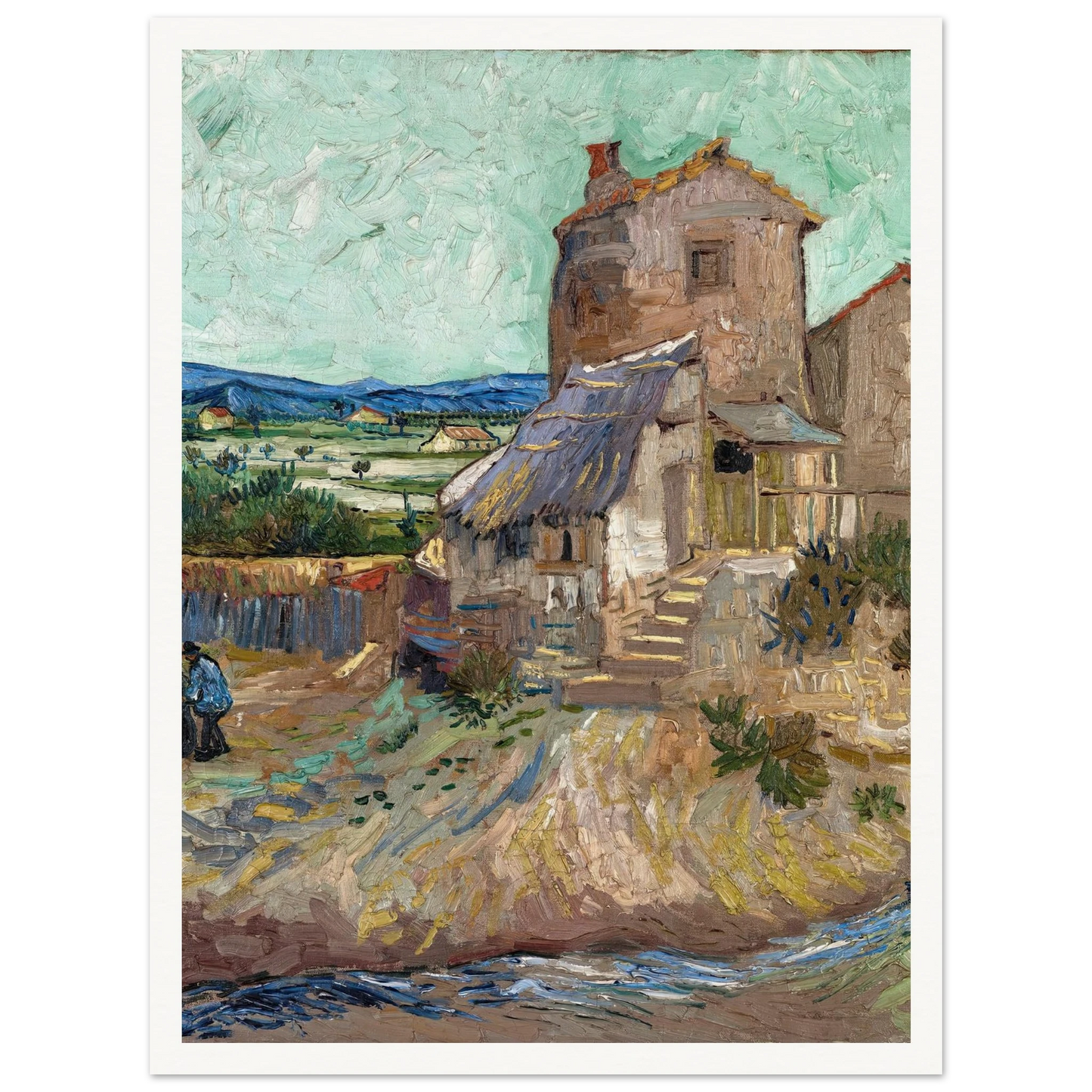La Maison de la Crau (1888) Art Print | Vincent van Gogh - Framed Poster - 30x40 cm / 12x16″ - Black frame
