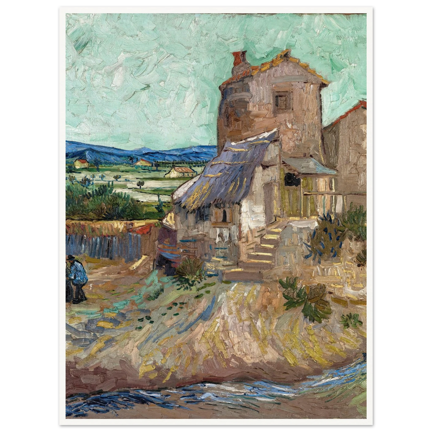 La Maison de la Crau (1888) Art Print | Vincent van Gogh - Framed Poster - 30x40 cm / 12x16″ - Black frame